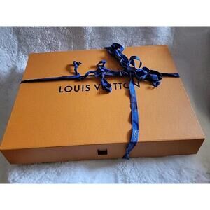 Louis Vuitton Empty Gift Box in Orange Carboard Logo Classic L 16 x W 11 x D 2"